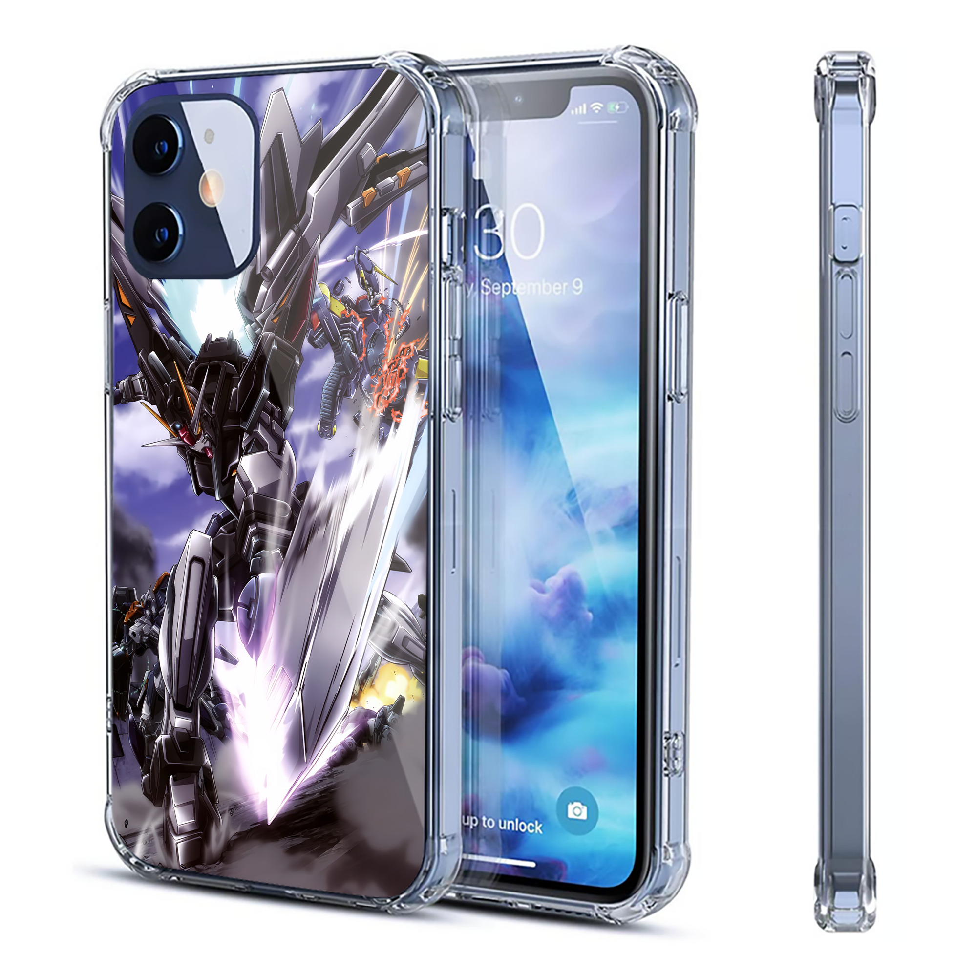 （画像用） 機動戦士ガンダム Mobile Suit Gundam 【iPhone 12シリーズ対応】透明スマホケース（クリアソフトケース）